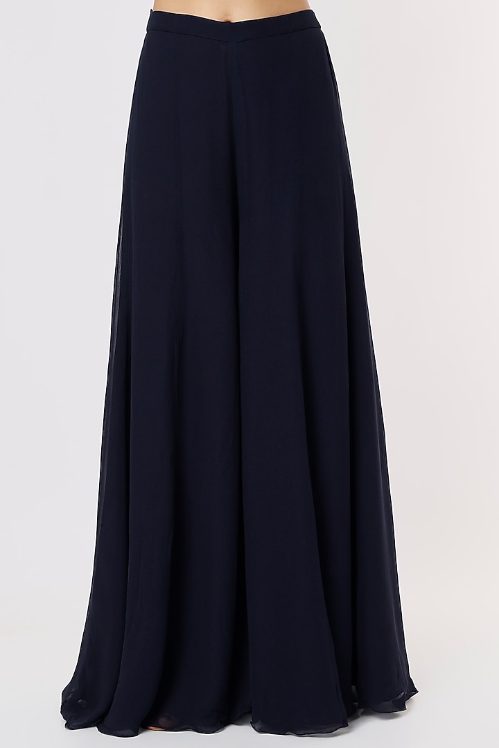 Blue Georgette Wedding Sharara Set by Malasa at Pernia's Pop Up Shop