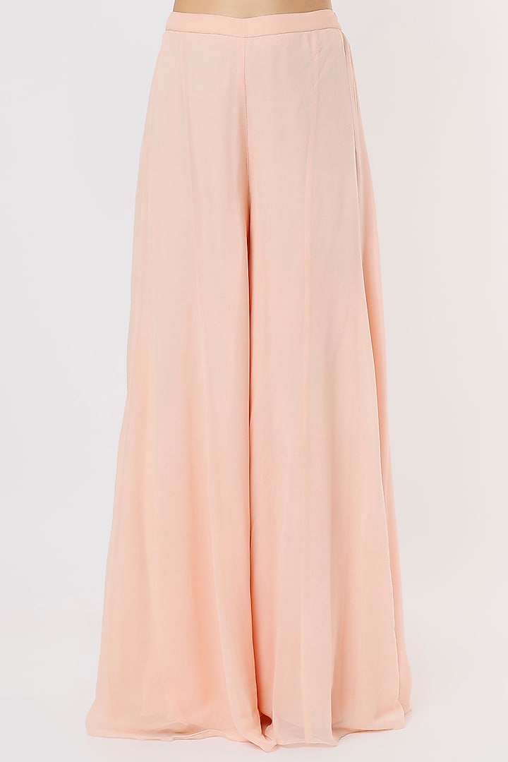 Pink Georgette Wedding Sharara Set by Malasa at Pernia's Pop Up Shop