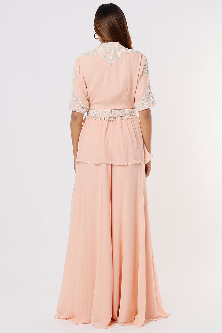 Pink Wedding Sharara Set In Georgette by Malasa at Pernia's Pop Up Shop