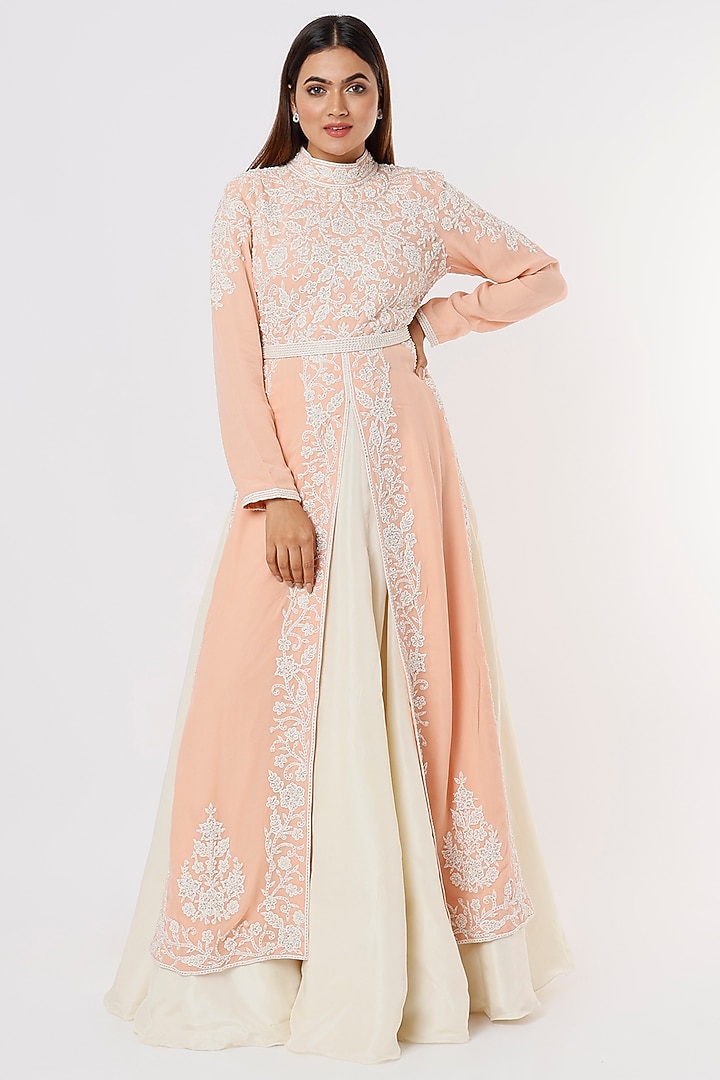 Pink Embroidered Jacket Set by Malasa at Pernia's Pop Up Shop