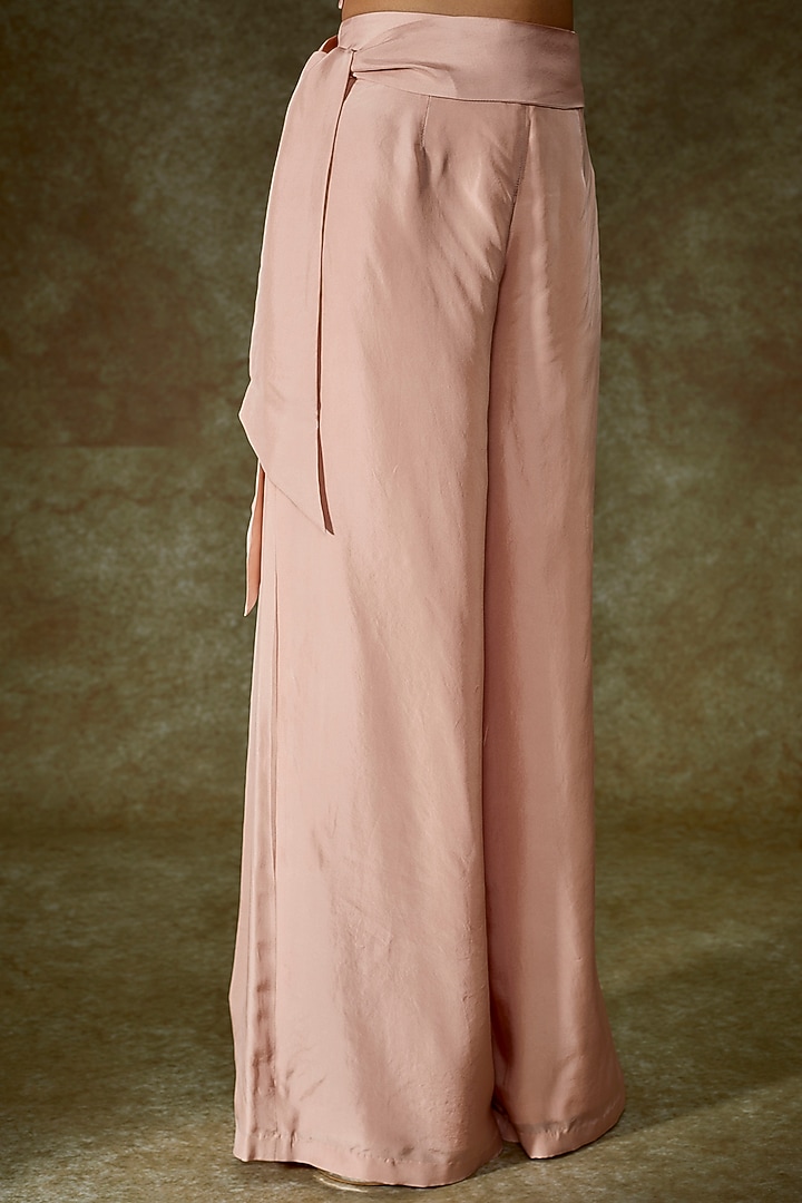 Pink Silk Satin Pant Set by Malasa at Pernia's Pop Up Shop