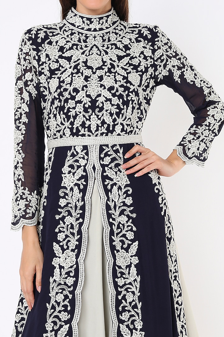Black Georgette Jacket Set by Malasa at Pernia's Pop Up Shop