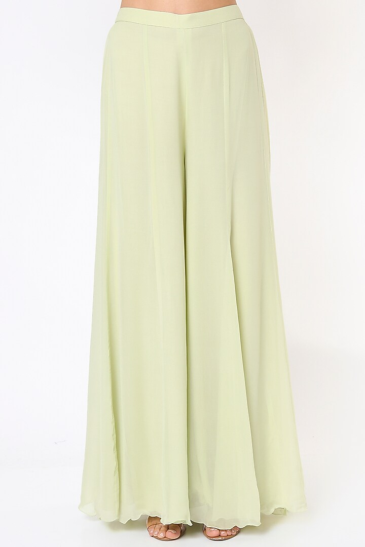 Mint Georgette Wedding Sharara Set by Malasa at Pernia's Pop Up Shop