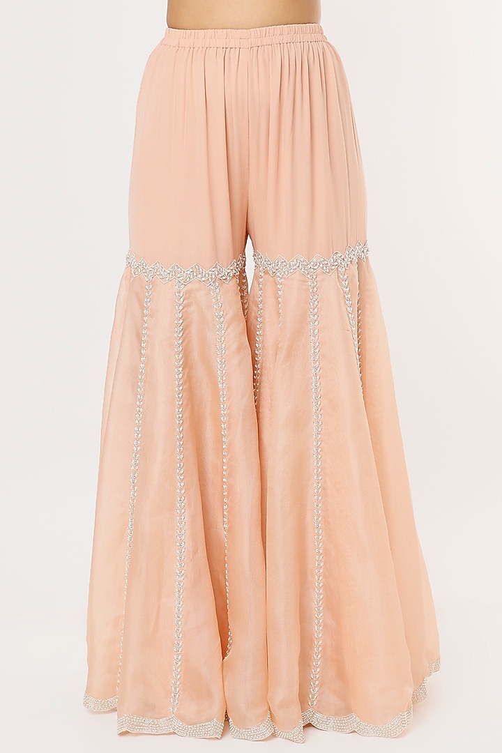 Pink Embroidered Bridal Sharara Set by Malasa at Pernia's Pop Up Shop