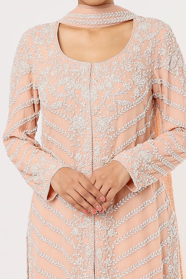 Pink Embroidered Bridal Sharara Set by Malasa at Pernia's Pop Up Shop