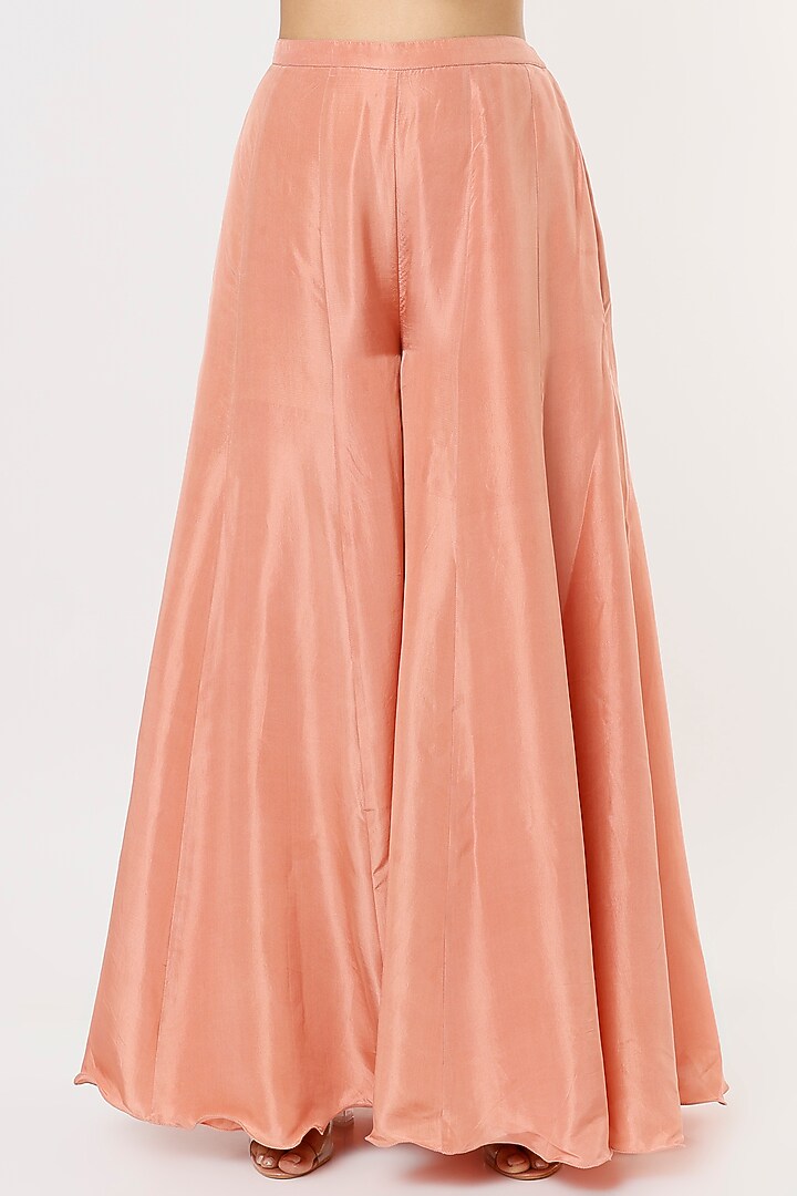 Pink Silk Satin Wedding Sharara Set by Malasa at Pernia's Pop Up Shop