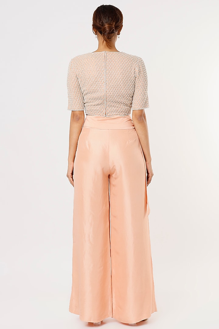 Pink Silk Satin Pant Set by Malasa at Pernia's Pop Up Shop