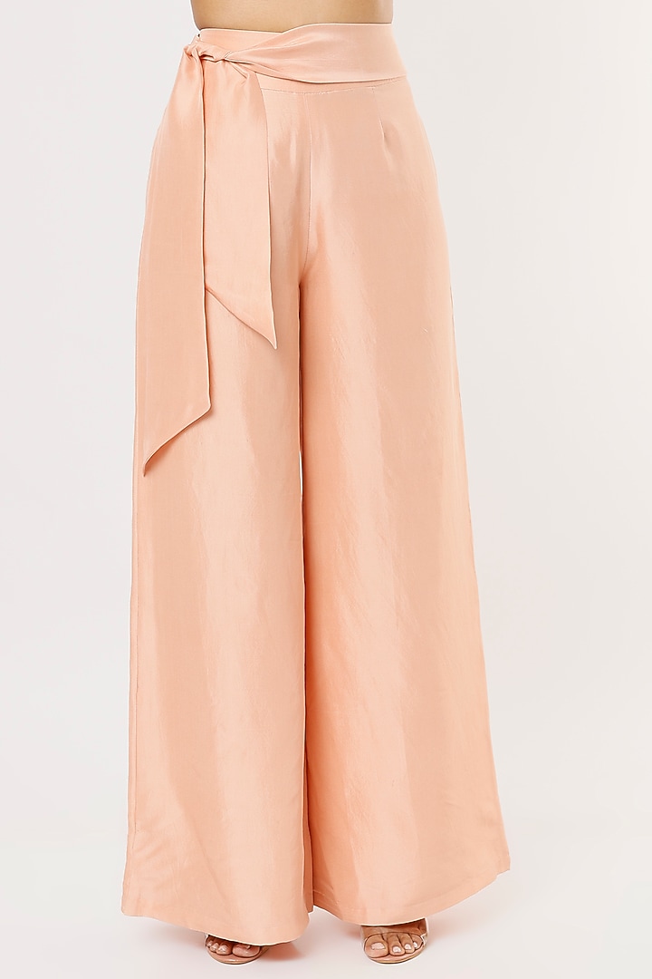 Pink Silk Satin Pant Set by Malasa at Pernia's Pop Up Shop