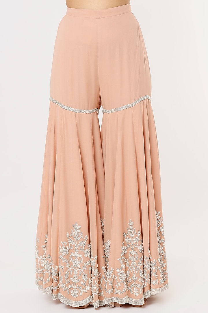 Pink Bridal Sharara Set In Georgette by Malasa at Pernia's Pop Up Shop