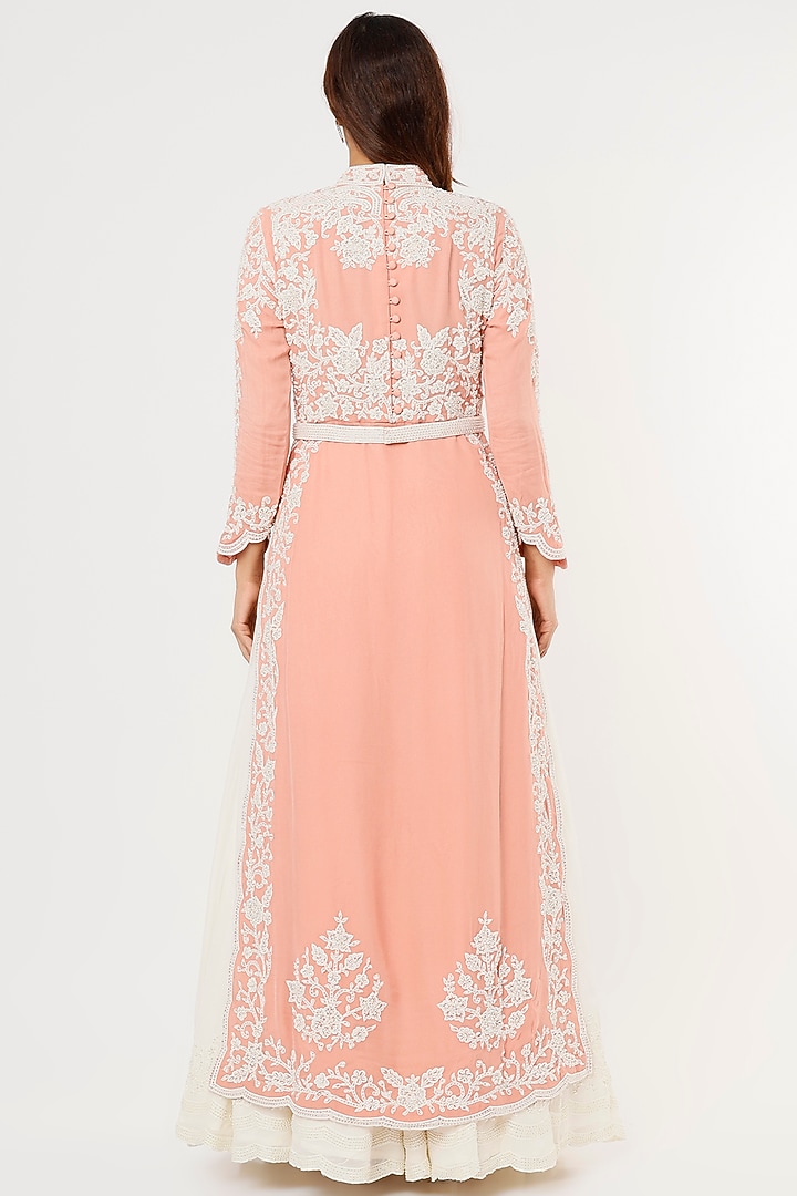 Old Rose Hand Embroidered Jacket Set by Malasa at Pernia's Pop Up Shop