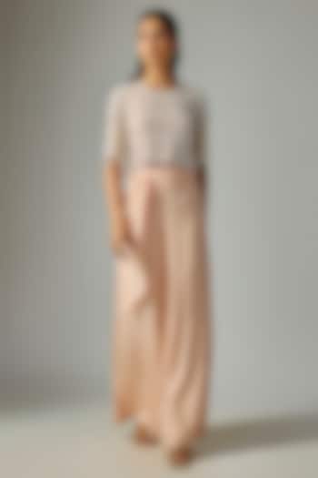 Pink Silk Satin Pant Set by Malasa at Pernia's Pop Up Shop