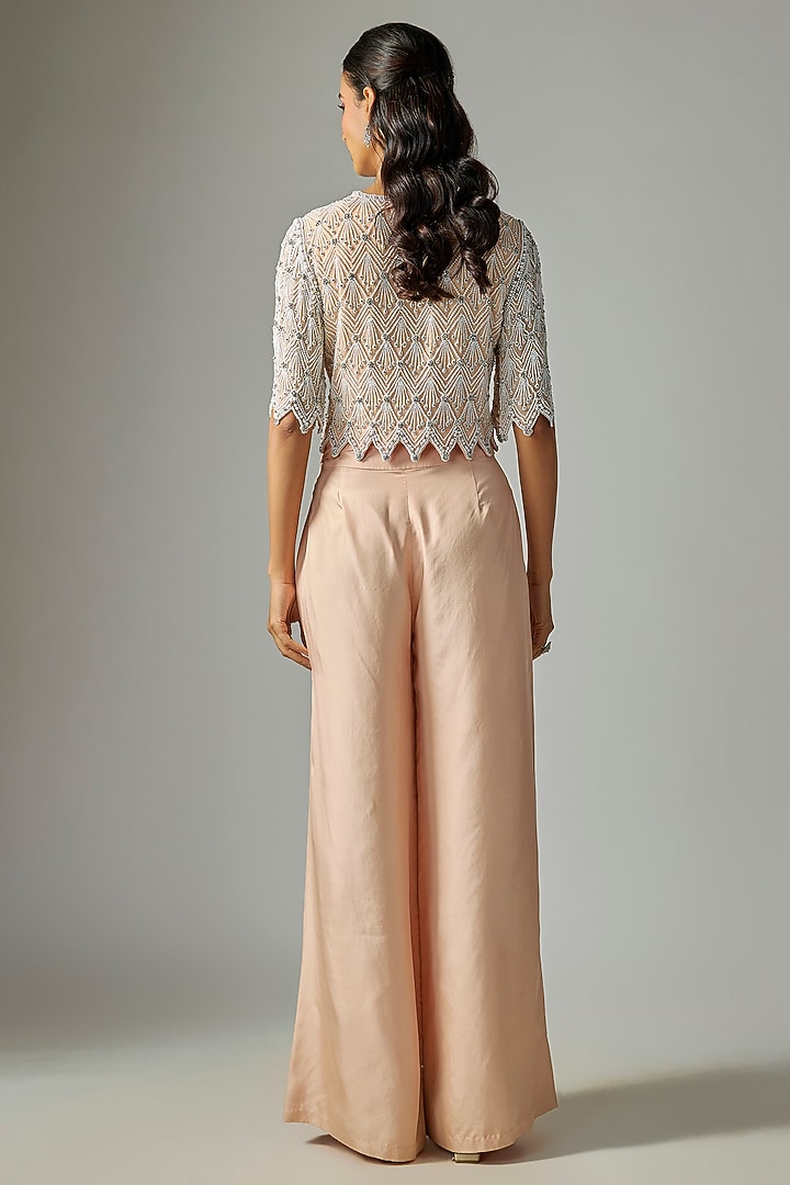 Pink Silk Satin Pant Set by Malasa at Pernia's Pop Up Shop