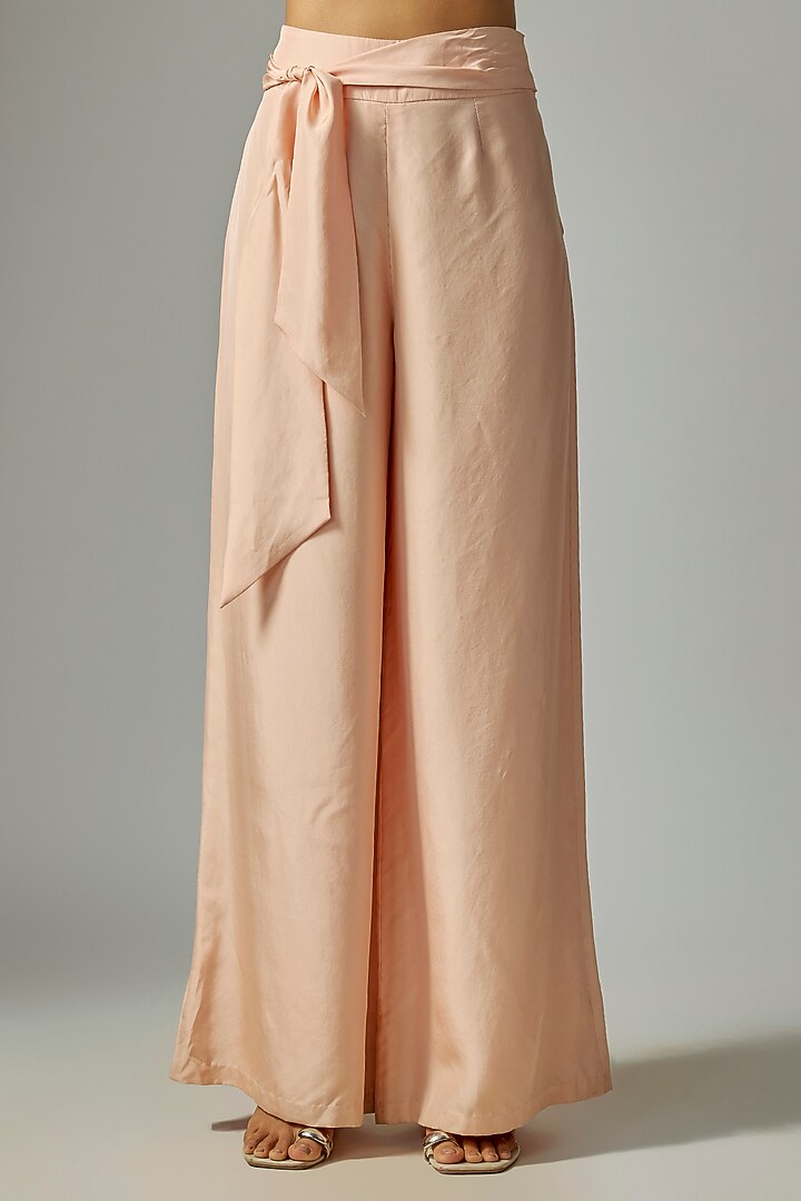 Pink Silk Satin Pant Set by Malasa at Pernia's Pop Up Shop