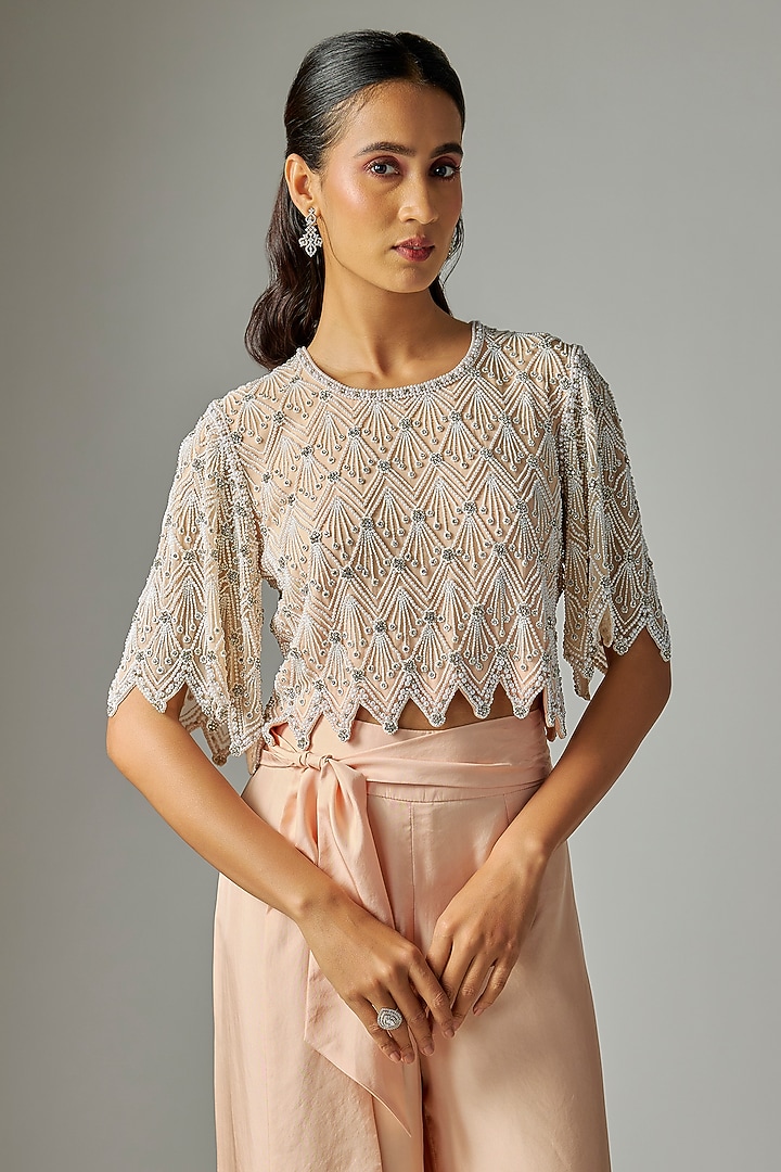 Pink Silk Satin Pant Set by Malasa at Pernia's Pop Up Shop