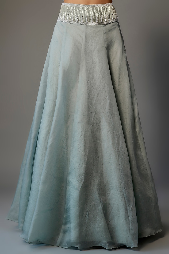 Powder Blue Organza Skirt Set by Malasa at Pernia's Pop Up Shop