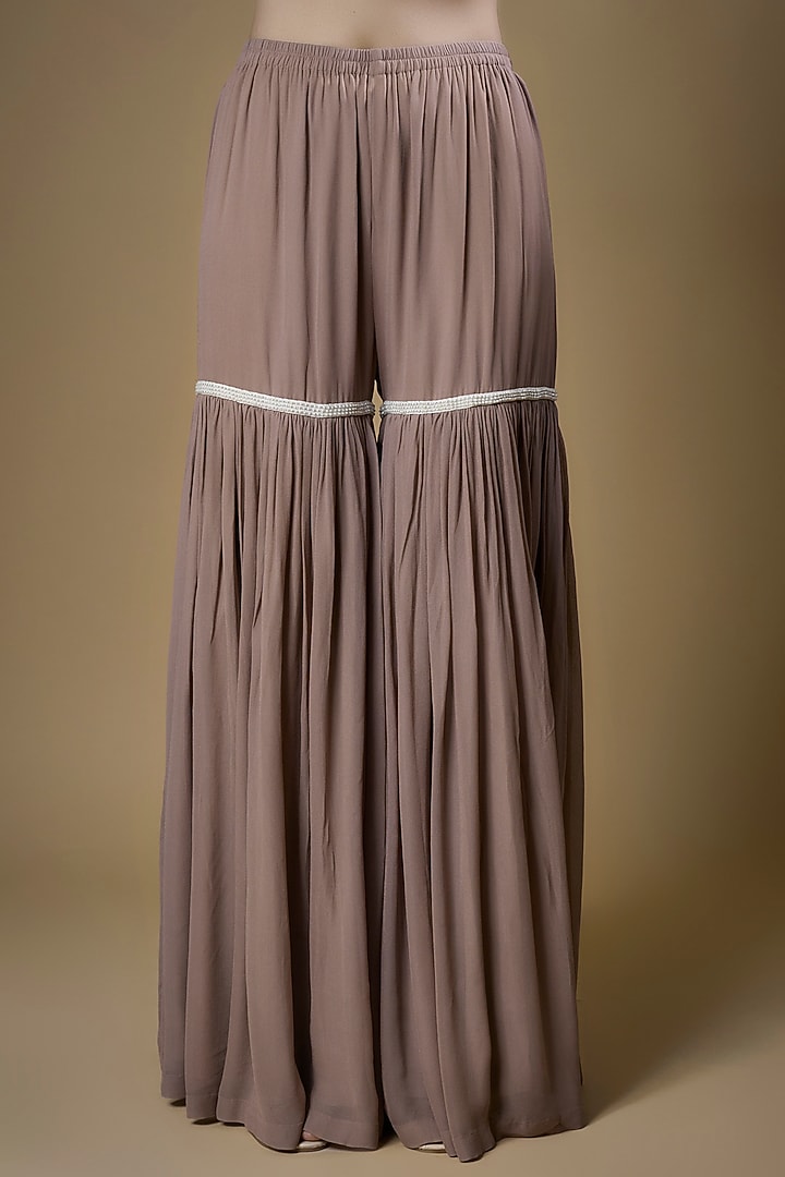 Lilac Georgette Wedding Sharara Set by Malasa at Pernia's Pop Up Shop