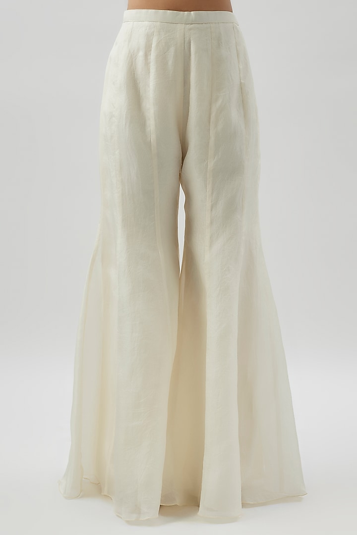 Cream Organza Bridal Sharara Set by Malasa at Pernia's Pop Up Shop