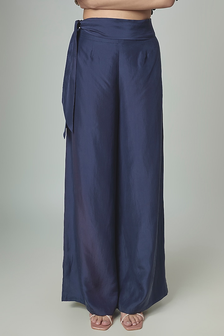 Champagne Satin Silk Pant Set by Malasa at Pernia's Pop Up Shop
