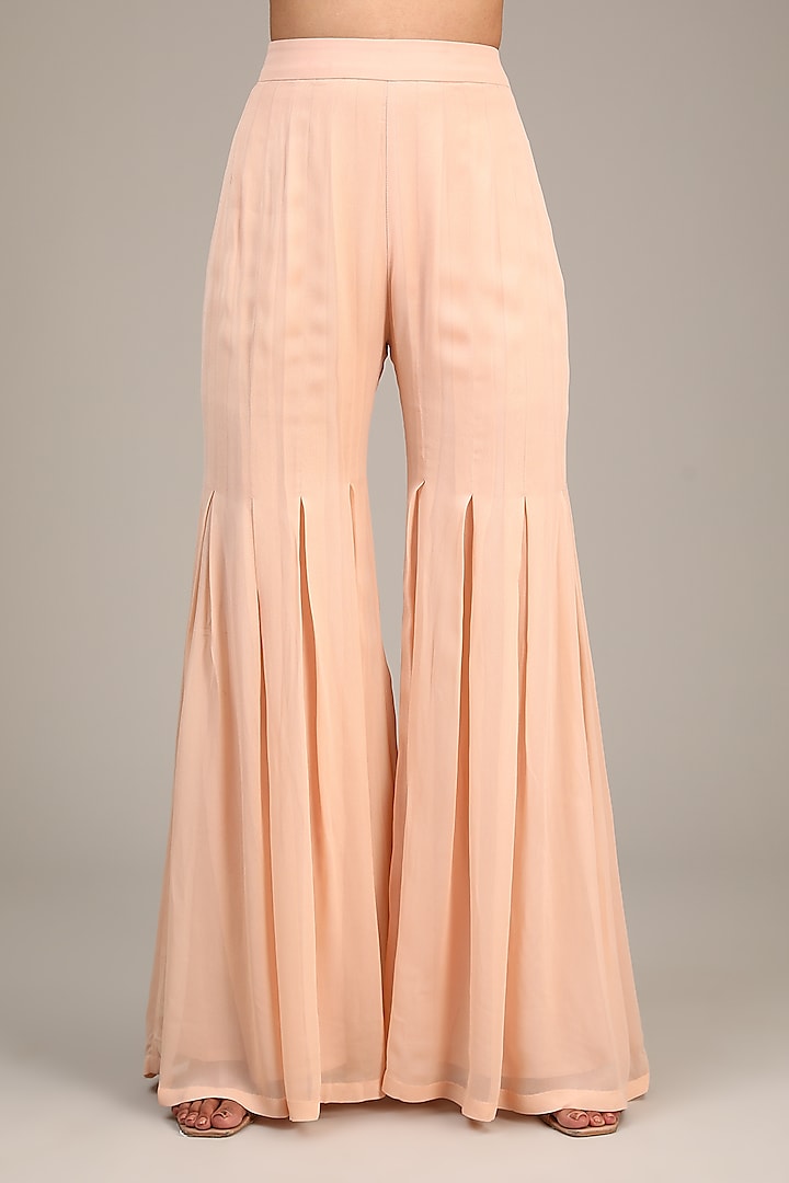 Pink Georgette Pant Set by Malasa at Pernia's Pop Up Shop