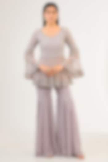 Lilac Georgette Pant Set by Malasa at Pernia's Pop Up Shop