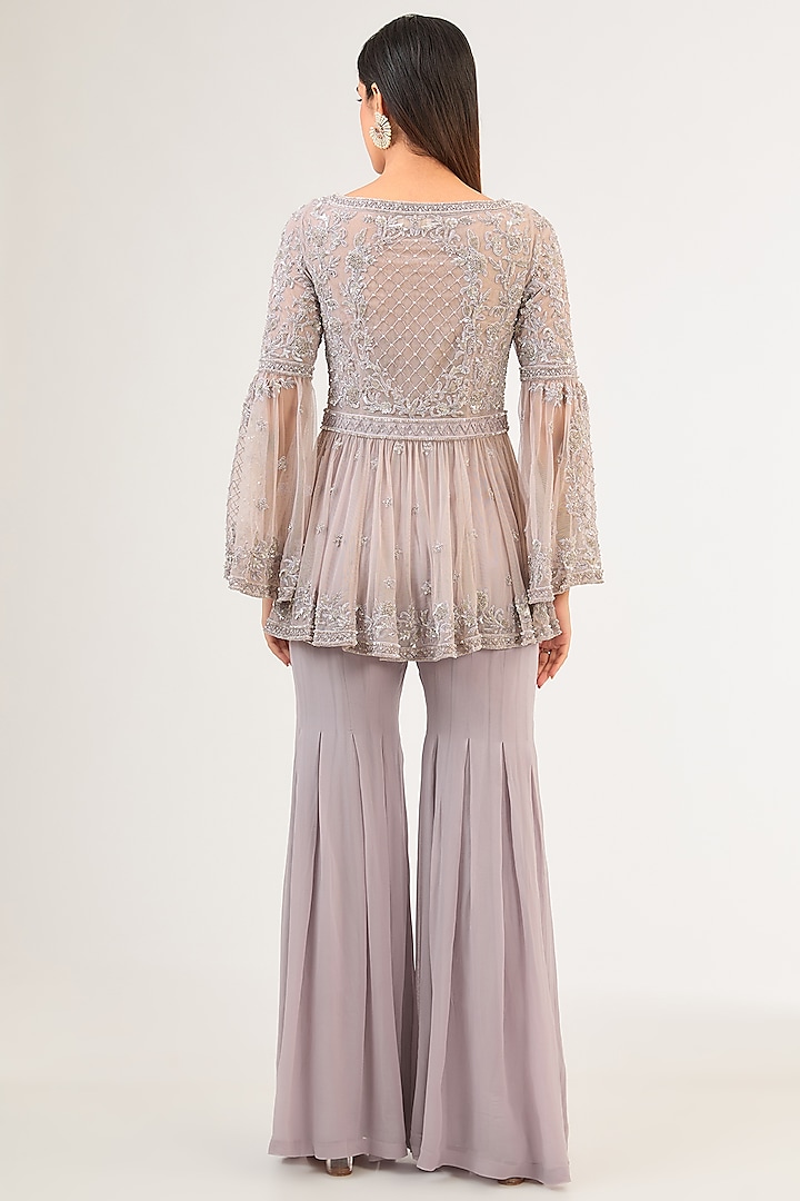 Lilac Georgette Pant Set by Malasa at Pernia's Pop Up Shop