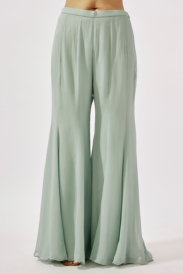 Ice Blue Georgette Cutdana Work Cape Set by Malasa at Pernia's Pop Up Shop