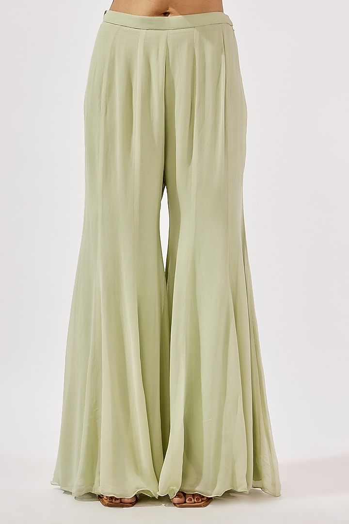 Seafoam Georgette Cutdana Work Cape Set by Malasa at Pernia's Pop Up Shop