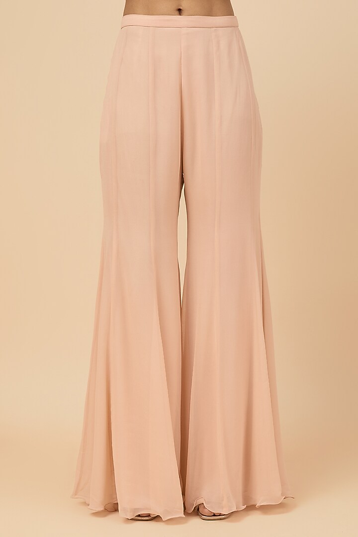 Pink Georgette Wedding Sharara Set by Malasa at Pernia's Pop Up Shop