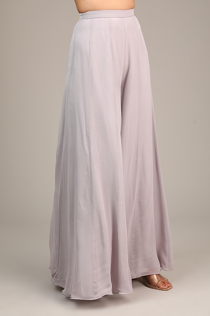 Lilac Georgette Wedding Sharara Set by Malasa at Pernia's Pop Up Shop