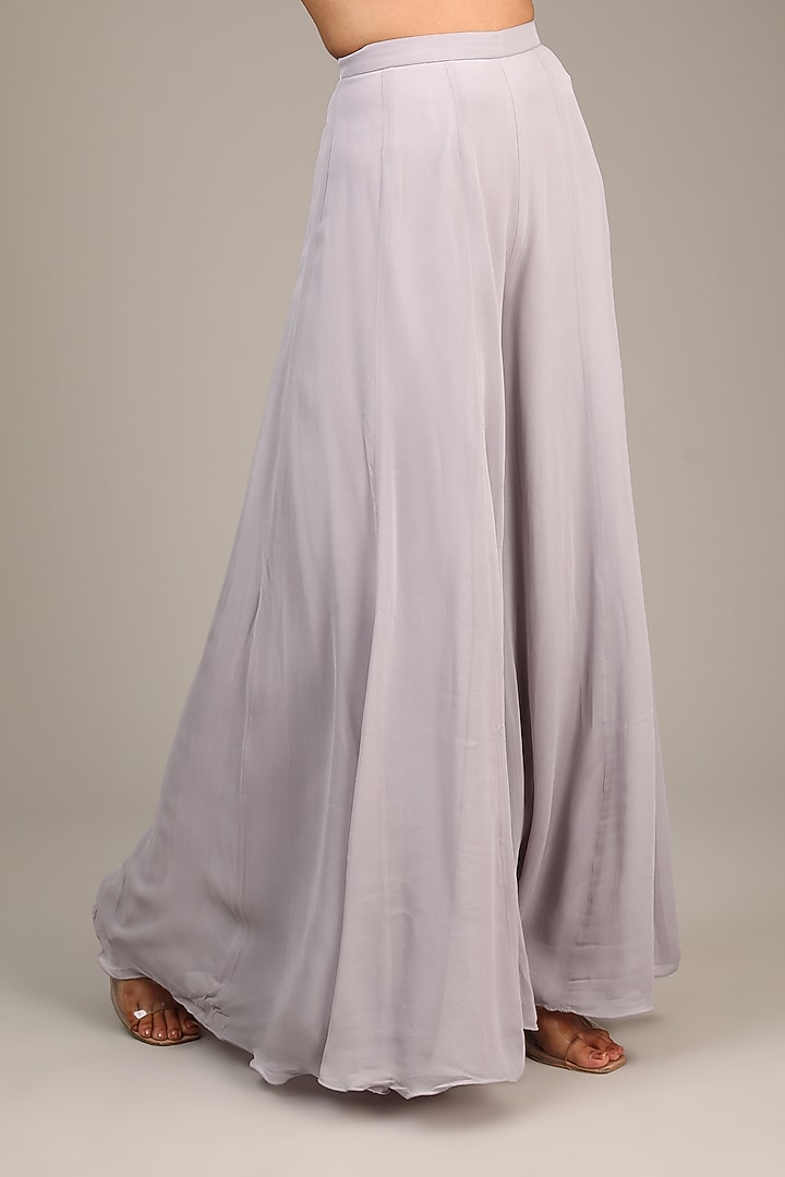 Lilac Georgette Wedding Sharara Set by Malasa at Pernia's Pop Up Shop