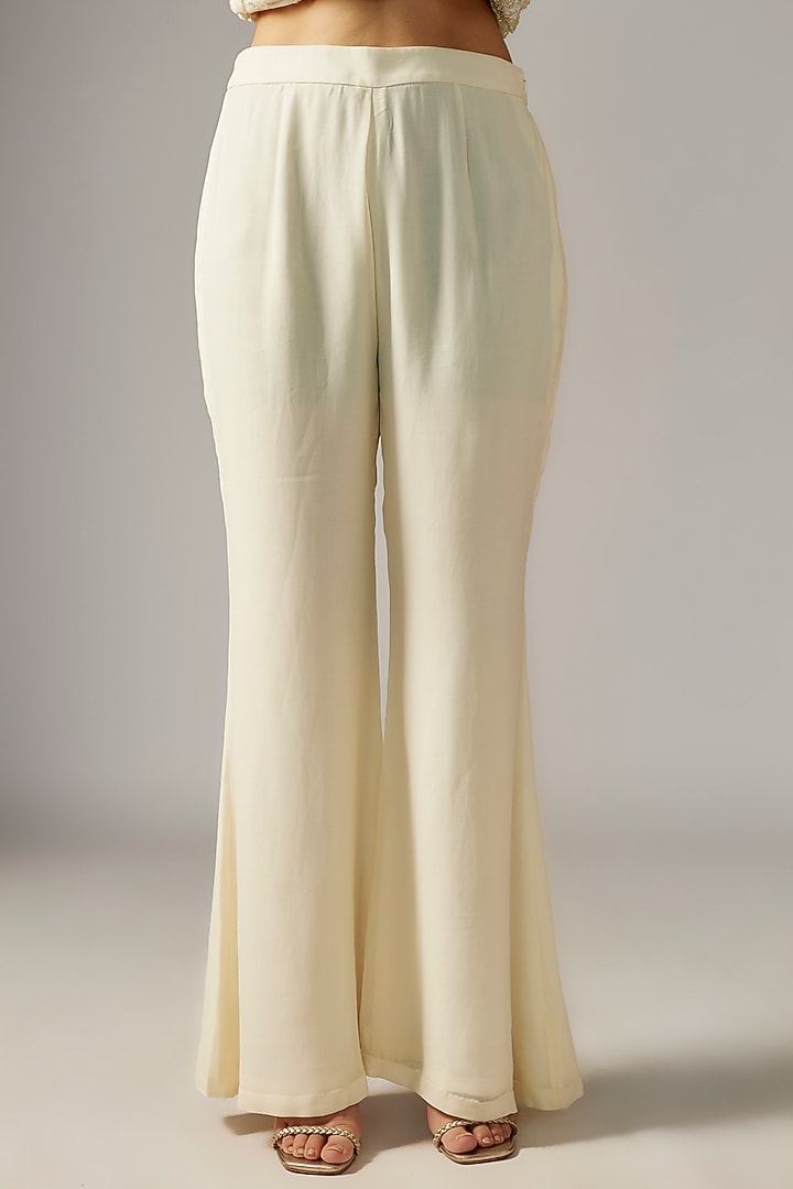 Ivory Net Cutdana Work Jacket Set by Malasa at Pernia's Pop Up Shop