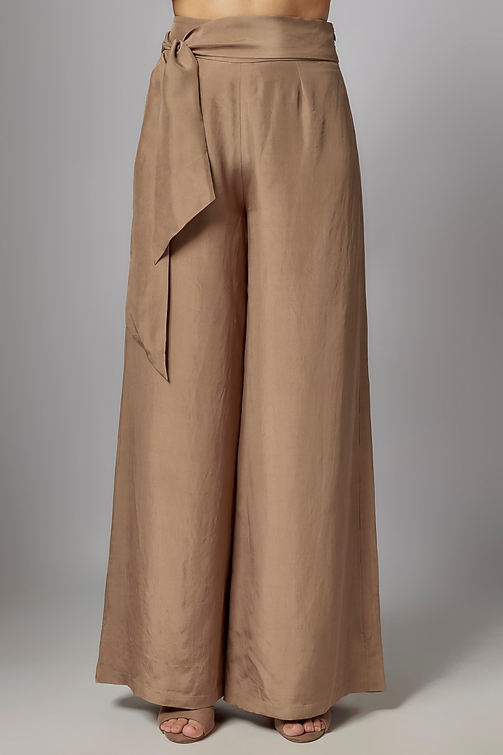 Champagne Silk Satin Mirror Embroidered Co-Ord Set by Malasa at Pernia's Pop Up Shop