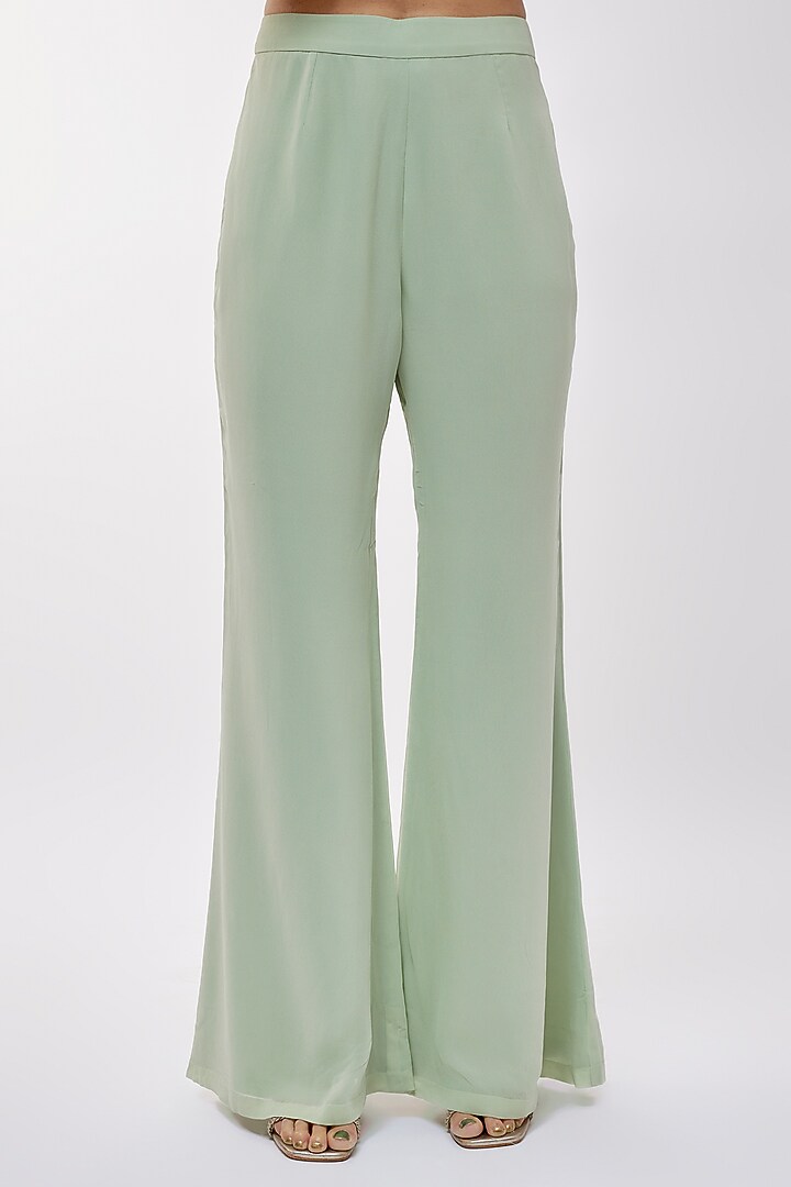 Seafoam Green Net Cutdana Work Jacket Set by Malasa at Pernia's Pop Up Shop