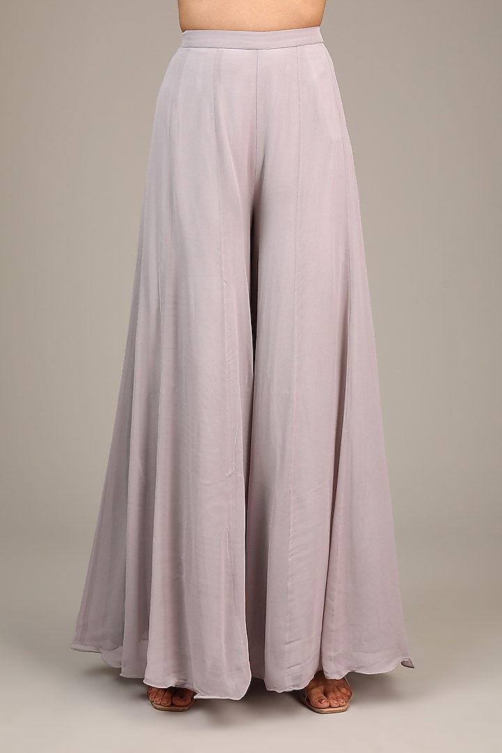 Lilac Georgette Wedding Sharara Set by Malasa at Pernia's Pop Up Shop