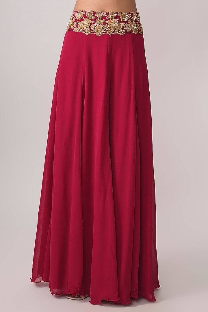 Hot Pink Organza Cutdana Work Cape Set by Malasa at Pernia's Pop Up Shop