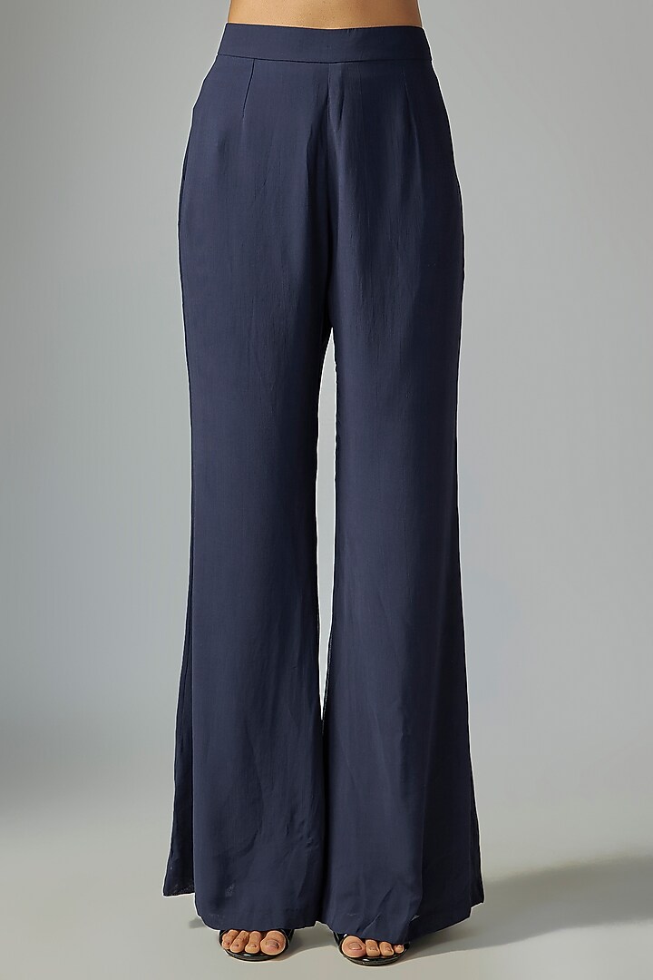 Navy Georgette Pant Set by Malasa at Pernia's Pop Up Shop