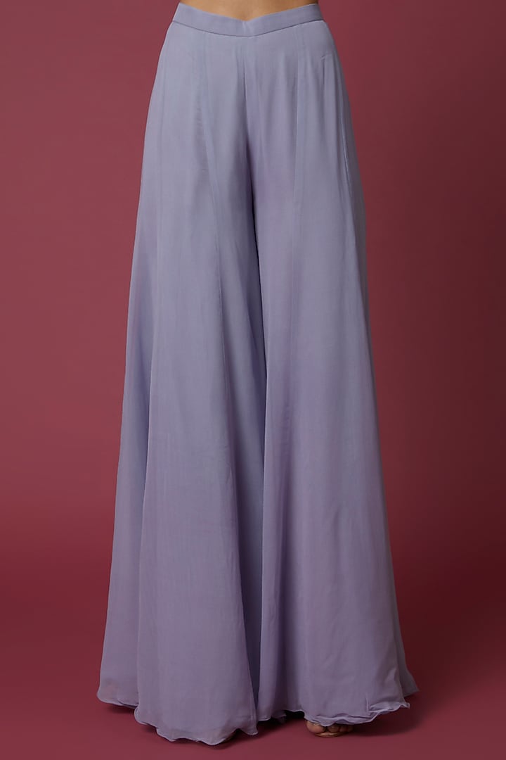 Lilac Georgette Wedding Sharara Set by Malasa at Pernia's Pop Up Shop
