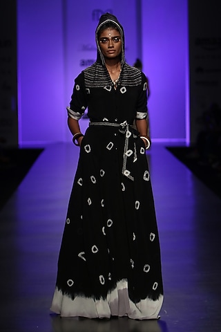 Black Cosmic Shirt Dress by Malini Ramani