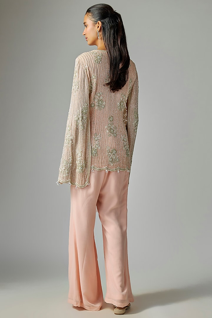 Pink Georgette Pant Set by Malasa at Pernia's Pop Up Shop
