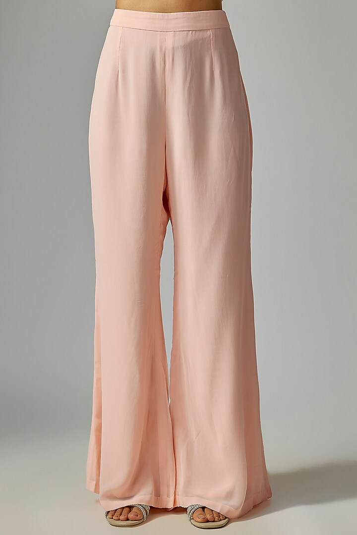 Pink Georgette Pant Set by Malasa at Pernia's Pop Up Shop