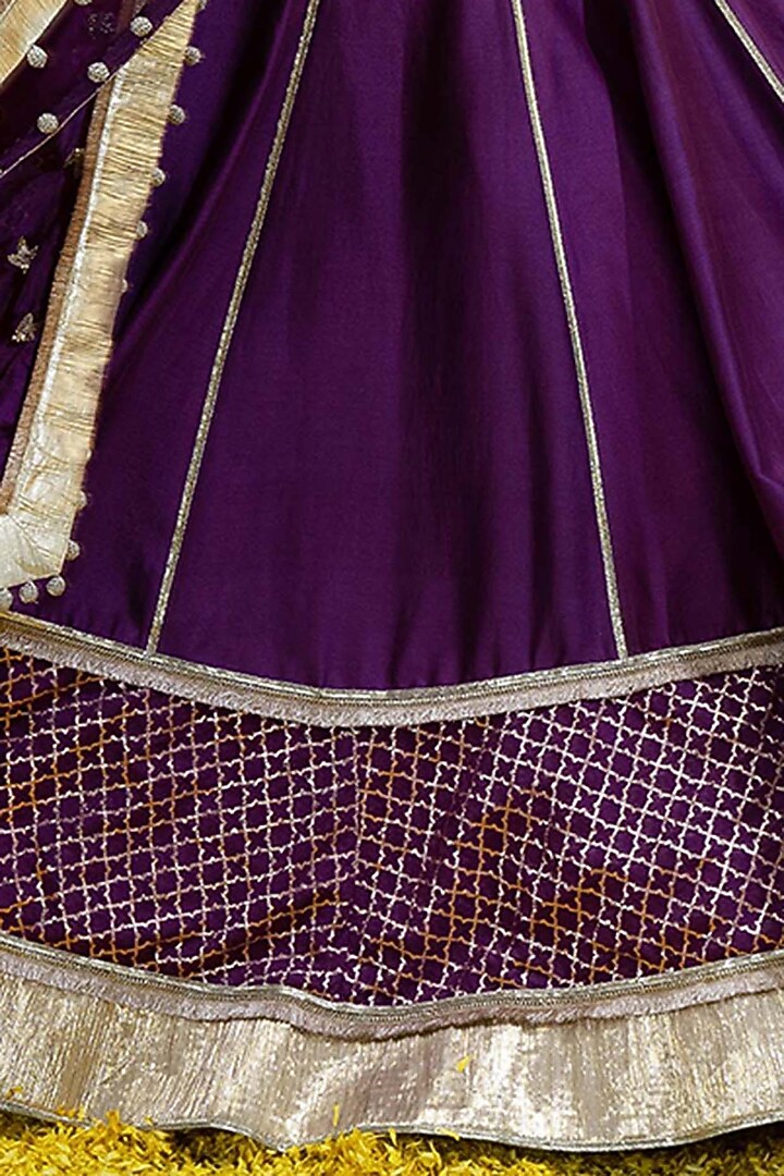 Purple Banarasi Chanderi Wedding Lehenga Set by Mahima Mahajan at Pernia's Pop Up Shop
