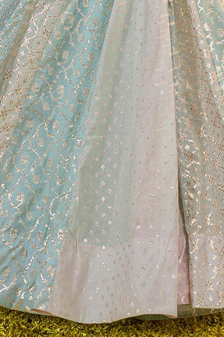 Multi-Colored Banarasi Chanderi Wedding Lehenga Set by Mahima Mahajan at Pernia's Pop Up Shop