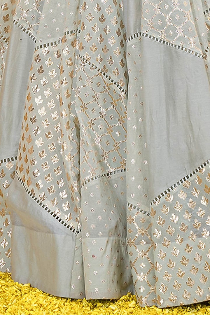 Mint Banarasi Chanderi Wedding Lehenga Set by Mahima Mahajan at Pernia's Pop Up Shop