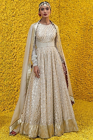 Mint Embroidered Anarkali Set by Mahima Mahajan