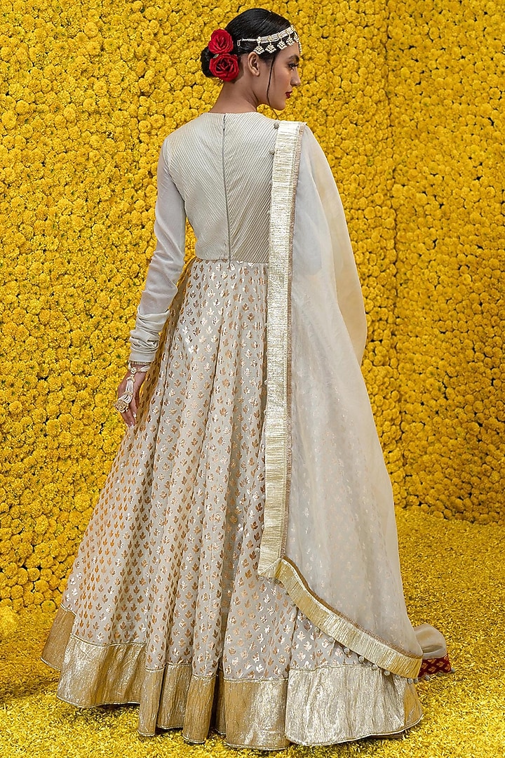 Mint Embroidered Wedding Anarkali Set by Mahima Mahajan at Pernia's Pop Up Shop