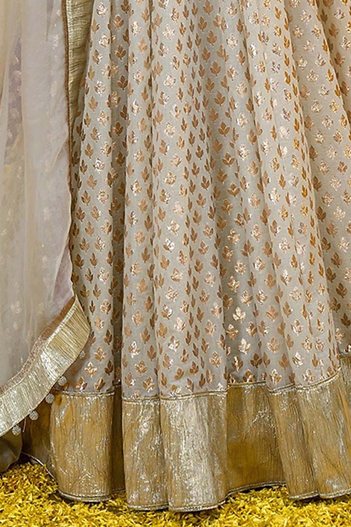 Mint Embroidered Wedding Anarkali Set by Mahima Mahajan at Pernia's Pop Up Shop