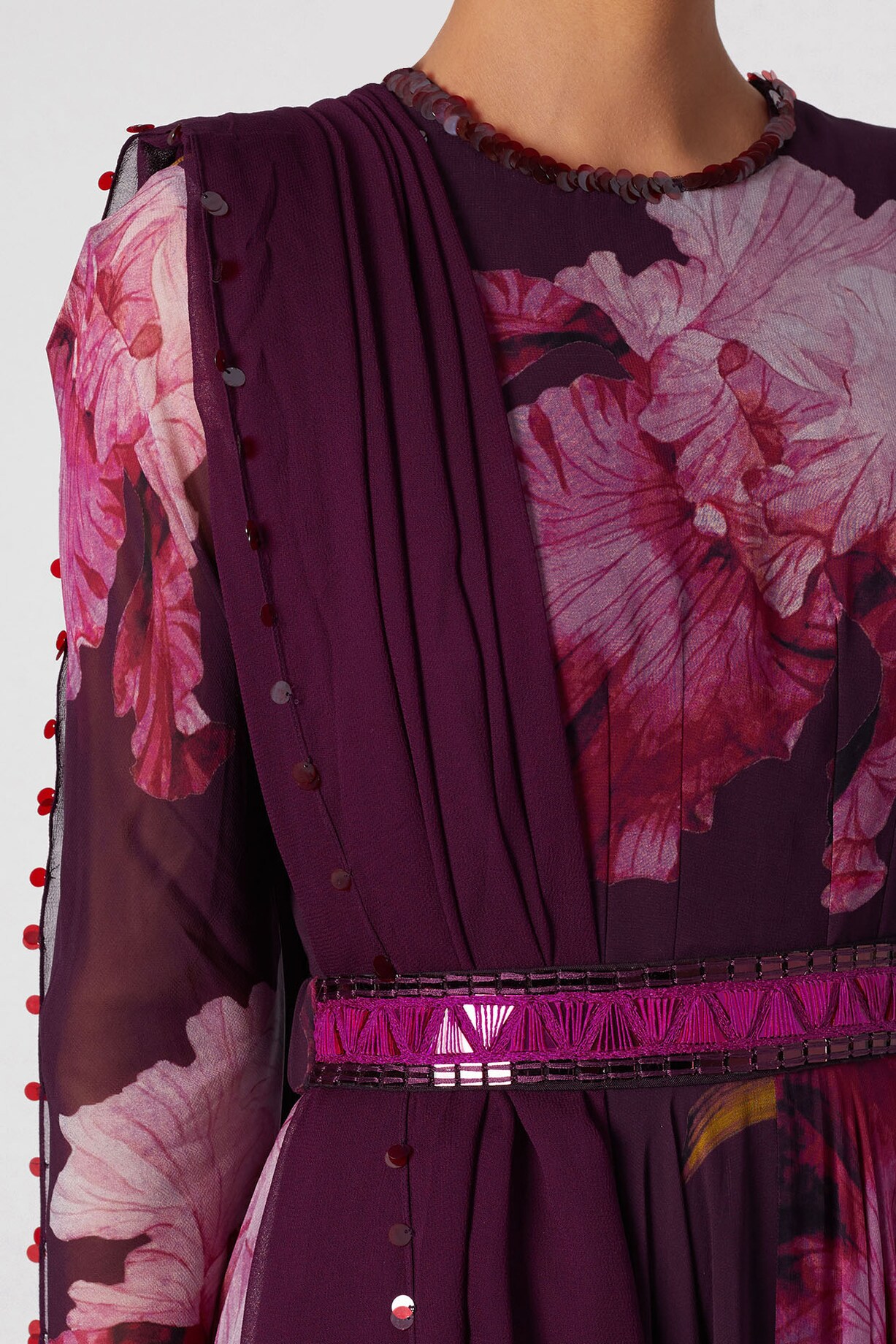 Purple Anarkali with Belt And A Dupatta main image 0