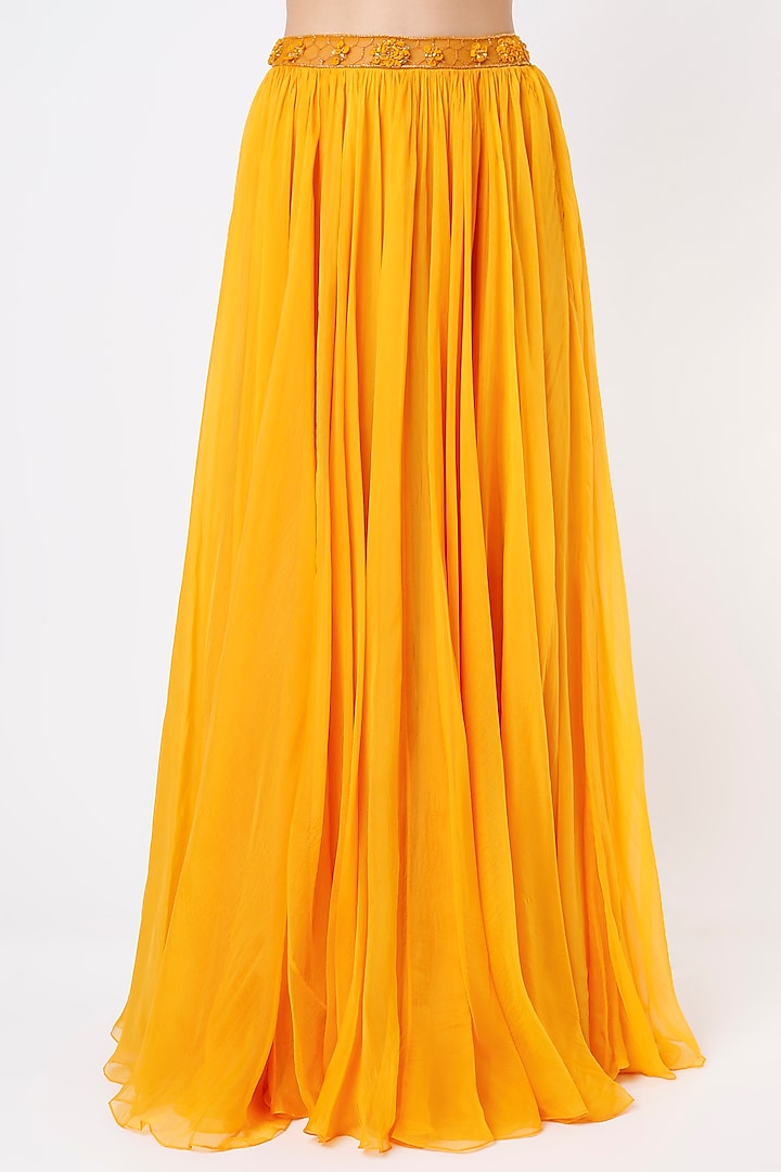 Mustard Organza Wedding Lehenga Set by Mahima Mahajan at Pernia's Pop Up Shop