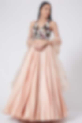 Blush Pink Printed Wedding Lehenga Set by Mahima Mahajan at Pernia's Pop Up Shop