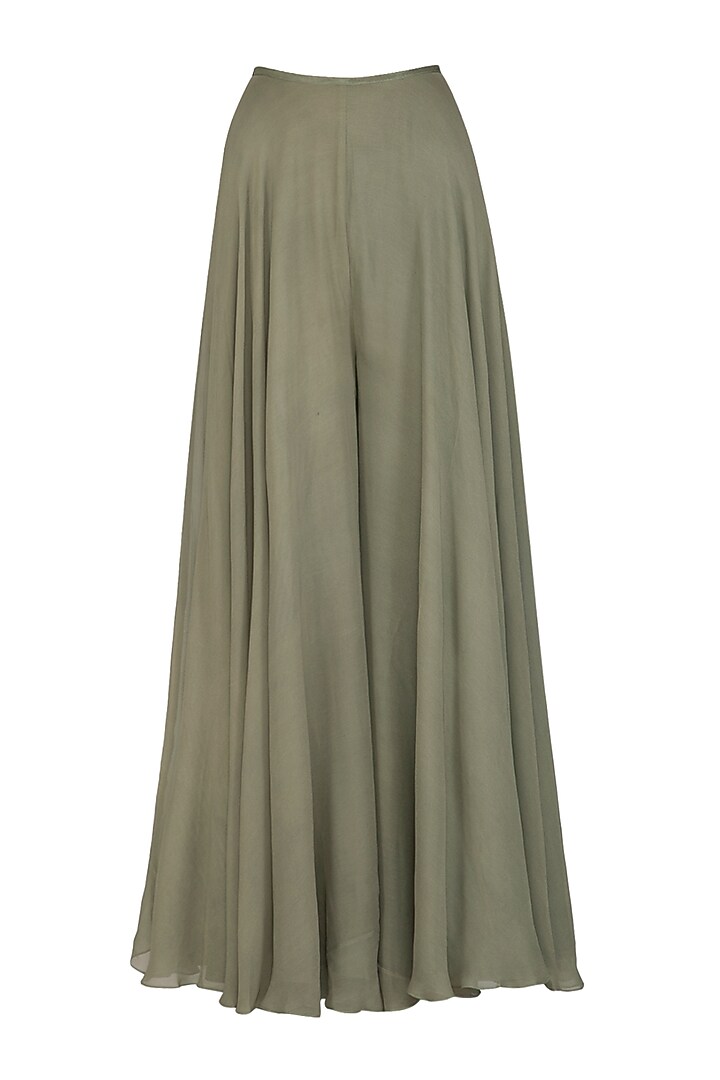 Olive Green Embellished Printed Angrakha Wedding Anarkali Set by Mahima Mahajan at Pernia's Pop Up Shop